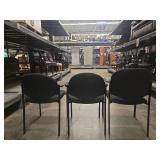 (3)Black Office Guest Chairs