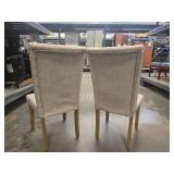 (3) Linen Dining Chairs Set