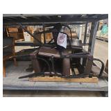 (7) Modern Brown Leather Dining Arm Chair