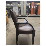 (7) Modern Brown Leather Dining Arm Chair
