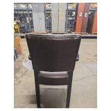 (7) Modern Brown Leather Dining Arm Chair