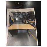 Computer Work Desk with Black Metal Frame