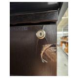 Dark Wood Display Cabinet with Lock