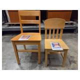 (2) Oak School Chairs