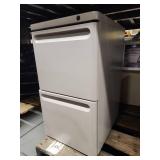 White Metal Filing Cabinet with Lock