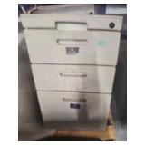White Metal File Cabinet with Wheels