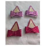 Glitter Ear Hair Bow Clips Set - 2ct Glitter Ear Hair Bow Clips Set - 2ct