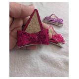 Glitter Ear Hair Bow Clips Set - 2ct Glitter Ear Hair Bow Clips Set - 2ct