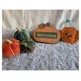 Handcrafted Fall Welcome Pumpkin Decoration Set Handcrafted Fall Welcome Pumpkin Decoration Set