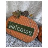 Handcrafted Fall Welcome Pumpkin Decoration Set Handcrafted Fall Welcome Pumpkin Decoration Set
