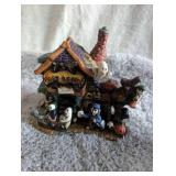 Halloween Post Office Miniature Ceramic Figurine Scene Halloween Post Office Miniature Ceramic Figurine Scene