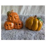 Ceramic Halloween Pumpkin Tea Light Holders - 2 ct Ceramic Halloween Pumpkin Tea Light Holders - 2 ct