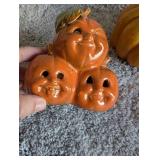 Ceramic Halloween Pumpkin Tea Light Holders - 2 ct Ceramic Halloween Pumpkin Tea Light Holders - 2 ct