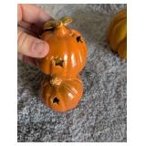 Ceramic Halloween Pumpkin Tea Light Holders - 2 ct Ceramic Halloween Pumpkin Tea Light Holders - 2 ct