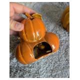 Ceramic Halloween Pumpkin Tea Light Holders - 2 ct Ceramic Halloween Pumpkin Tea Light Holders - 2 ct