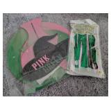 Pink and Green Wicked Display Stand + Party Foil Fringe Curtain Pink and Green Wicked Display Stand + Party Foil Fringe Curtain