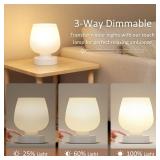 Touch Table Lamp for Nightstand - Small Bedside Lamp for Bedroom Living Room Night Stands, Desk Lamp with White Glass Shade for Small Spaces, 3 Way Dimmable, LED Bulbs, Gifts - Retail: $24 Touch Table Lamp for Nightstand - Small Bedside Lamp for Bedroom Living Room Night Stands, Desk Lamp with White Glass Shade for Small Spaces, 3 Way Dimmable, LED Bulbs, Gifts - Retail: $24