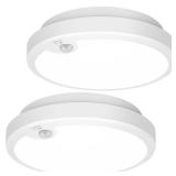 2-Pack Battery Operated Motion Sensor LED Ceiling Light, 7.2inch Flush Mount Light Fixture 6000K, Wireless Motion Activated Ceiling Lamp in 400LM for Closet Pantry Laundry Stair(Battery Not Included)  2-Pack Battery Operated Motion Sensor LED Ceiling Light, 7.2inch Flush Mount Light Fixture 6000K, Wireless Motion Activated Ceiling Lamp in 400LM for Closet Pantry Laundry Stair(Battery Not Included)