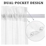 MIULEE 2 Pieces White Semi Sheer Curtains for Front French Door Linen Textured Window Panels for Light Filtering W 25 x L 40 Inches - Retail: $16 MIULEE 2 Pieces White Semi Sheer Curtains for Front French Door Linen Textured Window Panels for Light Filtering W 25 x L 40 Inches - Retail: $16