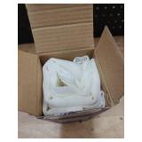 MIULEE 2 Pieces White Semi Sheer Curtains for Front French Door Linen Textured Window Panels for Light Filtering W 25 x L 40 Inches - Retail: $16 MIULEE 2 Pieces White Semi Sheer Curtains for Front French Door Linen Textured Window Panels for Light Filtering W 25 x L 40 Inches - Retail: $16