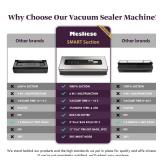 Mesliese Vacuum Sealer Machine Powerful 90Kpa Precision 6-in-1 Compact Food Preservation System with Cutter, 2 Bag Rolls and 5 Pre-cut Bags, Widened 12mm Sealing Strip, DryandMoist Modes (Silver) - Re Mesliese Vacuum Sealer Machine Powerful 90Kpa Precision 6-in-1 Compact Food Preservation System with Cutter, 2 Bag Rolls and 5 Pre-cut Bags, Widened 12mm Sealing Strip, DryandMoist Modes (Silver) - Re