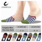 COOPLUS Mens No Show Socks Cotton Low Cut Non Slip Casual Invisible Flat Boat Socks (8 Pairs) - Retail: $12 COOPLUS Mens No Show Socks Cotton Low Cut Non Slip Casual Invisible Flat Boat Socks (8 Pairs) - Retail: $12