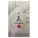 ANRABESS Women Short Sleeve Tops Scoop Neck Ribbed Knit Slim Fitted Basic Tee Shirts Casual Summer Clothes 2025 Fall Outfits White Medium - Retail: $15 ANRABESS Women Short Sleeve Tops Scoop Neck Ribbed Knit Slim Fitted Basic Tee Shirts Casual Summer Clothes 2025 Fall Outfits White Medium - Retail: $15