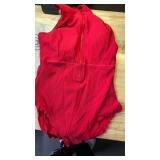 Charmo Ribbed Scalloped Swimsuit for Women Zipper Retro High Neck One Piece Slimming Bathing Suit Lap Swimwear Red M - Retail: $38 Charmo Ribbed Scalloped Swimsuit for Women Zipper Retro High Neck One Piece Slimming Bathing Suit Lap Swimwear Red M - Retail: $38