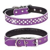 haoyueer Rhinestone Dog Collar, Adjustable Cute Dazzling Sparkling Soft Leather Dog Collar Crystal Diamond Pet Dog Puppy Collar (L, Purple) - Retail: $16 haoyueer Rhinestone Dog Collar, Adjustable Cute Dazzling Sparkling Soft Leather Dog Collar Crystal Diamond Pet Dog Puppy Collar (L, Purple) - Retail: $16