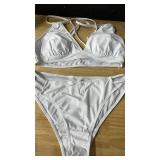 White Two-Piece Swimsuit Set size medium  - Retail: $25 White Two-Piece Swimsuit Set size medium  - Retail: $25