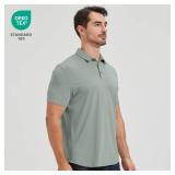 netdraw Mens Ultra Soft Bamboo Viscose Polo Curved Hem UPF 50+ Casual Collared Golf Shirt, Sage, Small - Retail: $25 netdraw Mens Ultra Soft Bamboo Viscose Polo Curved Hem UPF 50+ Casual Collared Golf Shirt, Sage, Small - Retail: $25