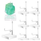Kigley 8 Pcs Adjustable Metal Arm Display Stand Crystal Holder Easel Display with Acrylic Base Easel Rock Mineral Stand for Geodes Mineral Agate Collection (Silver,1.57 x 1.57 x 2.95 Inches) - Retail: Kigley 8 Pcs Adjustable Metal Arm Display Stand Crystal Holder Easel Display with Acrylic Base Easel Rock Mineral Stand for Geodes Mineral Agate Collection (Silver,1.57 x 1.57 x 2.95 Inches) - Retail: