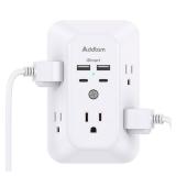 Surge Protector Outlet Extender - Addtam 5-Outlet Splitter with 4 USB Wall Charger(2 USB-C Ports), Multi Plug Outlet Power Strip for Home, Dorm Room Essentials - Retail: $18 Surge Protector Outlet Extender - Addtam 5-Outlet Splitter with 4 USB Wall Charger(2 USB-C Ports), Multi Plug Outlet Power Strip for Home, Dorm Room Essentials - Retail: $18