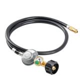 JEASOM 4FT Propane Regulator Hose with Gauge Fit for Blackstone 17/22 Tabletop Griddle BOSS 2 Burner Gas Griddles. - Retail: $21 JEASOM 4FT Propane Regulator Hose with Gauge Fit for Blackstone 17/22 Tabletop Griddle BOSS 2 Burner Gas Griddles. - Retail: $21