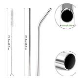 ANNVCHI 16 Pack of Reusable Stainless Steel Metal Straws, 8 Straight + 8 Bent 8.5 inch Metal Straws with 2 Cleaning Brushes, Straw Compatible with 20oz Stanley Cup - Retail: $7 ANNVCHI 16 Pack of Reusable Stainless Steel Metal Straws, 8 Straight + 8 Bent 8.5 inch Metal Straws with 2 Cleaning Brushes, Straw Compatible with 20oz Stanley Cup - Retail: $7