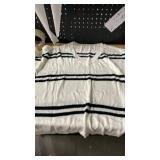 A.n.a. 2XL White Striped V-neck Sweater A.n.a. 2XL White Striped V-neck Sweater