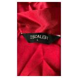 Escallier Two Piece Red Satin Nightgown and Robe, L Escallier Two Piece Red Satin Nightgown and Robe, L