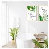 Minimalist Wooden Art Wall Decor Botanical Wall Art Wash Your Worries Away Relax Mural Green Plant with Motivational Quote Framed Wall Decor for Home Bathroom Bedroom 12\x16\in Set of 2 - Retail: $38 Minimalist Wooden Art Wall Decor Botanical Wall Art Wash Your Worries Away Relax Mural Green Plant with Motivational Quote Framed Wall Decor for Home Bathroom Bedroom 12\x16\in Set of 2 - Retail: $38