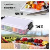 Farberware Small Build-a-Board Snacklebox with Locking Plastic Cutting Board Lid, Portable Charcuterie Storage with 7 Compartments - Retail: $13 Farberware Small Build-a-Board Snacklebox with Locking Plastic Cutting Board Lid, Portable Charcuterie Storage with 7 Compartments - Retail: $13