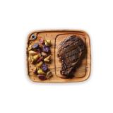 Ironwood Gourmet Fort Worth Steak Plate with Juice Channel, Acacia Wood 13 x 11 x 0.75 -inches, Brown - Retail: $20 Ironwood Gourmet Fort Worth Steak Plate with Juice Channel, Acacia Wood 13 x 11 x 0.75 -inches, Brown - Retail: $20