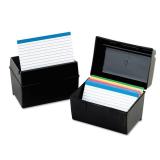 Oxford Plastic Index Card Box, 4 x 6 Inches, 400 Card Capacity, Black (01461) - Retail: $11 Oxford Plastic Index Card Box, 4 x 6 Inches, 400 Card Capacity, Black (01461) - Retail: $11