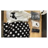 Black and White Polka Dot Party Costume Set size large  - Retail: $25 Black and White Polka Dot Party Costume Set size large  - Retail: $25