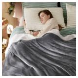 Bedsure GentleSoft Sherpa Fleece Blankets Queen Size for Bed - Thick and Warm, Soft Fuzzy Plush Queen Blanket for Winter, Grey, 90x90 Inches - Retail: $31 Bedsure GentleSoft Sherpa Fleece Blankets Queen Size for Bed - Thick and Warm, Soft Fuzzy Plush Queen Blanket for Winter, Grey, 90x90 Inches - Retail: $31