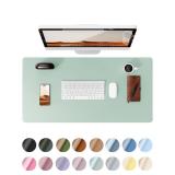 YSAGi Leather Desk Protector, Office Mat, Large Mouse Mat, Non-Slip PU Leather Blotter, Laptop Pad, Waterproof Writing Pad for Office and Home (Pale Green, 23.6\ x 13.8\in) - Retail: $10in YSAGi Leather Desk Protector, Office Mat, Large Mouse Mat, Non-Slip PU Leather Blotter, Laptop Pad, Waterproof Writing Pad for Office and Home (Pale Green, 23.6\ x 13.8\in) - Retail: $10in