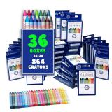 Color Swell Bulk Crayon Packs - 36 Boxes of 24 Vibrant Colored Durable Bulk Crayons of Teacher Quality for Classroom and Home - Retail: $36 Color Swell Bulk Crayon Packs - 36 Boxes of 24 Vibrant Colored Durable Bulk Crayons of Teacher Quality for Classroom and Home - Retail: $36