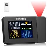 SMARTRO SC91 Projection Alarm Clock for Bedrooms with Weather Station, Wireless Indoor Outdoor Thermometer, Temperature Humidity Monitor Gauge Hygrometer - Retail: $34 SMARTRO SC91 Projection Alarm Clock for Bedrooms with Weather Station, Wireless Indoor Outdoor Thermometer, Temperature Humidity Monitor Gauge Hygrometer - Retail: $34