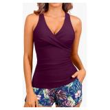 Women Tankini Swimsuits with Shorts - Two Piece Tummy Control Bathing Suits Top with Two Pockets Bottom Swimwear Medium  - Retail: $36 Women Tankini Swimsuits with Shorts - Two Piece Tummy Control Bathing Suits Top with Two Pockets Bottom Swimwear Medium  - Retail: $36