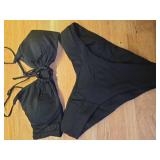 Meetall Black High Cut Triangle Bikini Set Swimsuits for Women Sexy Cheeky String Brazilian Bathing Suits Two Piece Size M - Retail: $33 Meetall Black High Cut Triangle Bikini Set Swimsuits for Women Sexy Cheeky String Brazilian Bathing Suits Two Piece Size M - Retail: $33