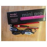 Terviiix Mini Flat Iron Adjustable Temperature, Travel-Size Mini Hair Straightener, Small Flat Irons for Short Hair/Curls Bangs, Ceramic Portable Tiny Hair Curler, Dual Voltage, Auto-Off, Pink, 1/2 Terviiix Mini Flat Iron Adjustable Temperature, Travel-Size Mini Hair Straightener, Small Flat Irons for Short Hair/Curls Bangs, Ceramic Portable Tiny Hair Curler, Dual Voltage, Auto-Off, Pink, 1/2
