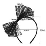SUMERSHA Women Neon Lace Bow Headband 80s Costume Headwear Lace Bow Hair Accessory for 1980s Theme Party Halloween Hair Hoop - Retail: $7 SUMERSHA Women Neon Lace Bow Headband 80s Costume Headwear Lace Bow Hair Accessory for 1980s Theme Party Halloween Hair Hoop - Retail: $7